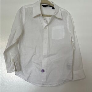 Janie and Jack white linen Button-Up Shirt for boys 3